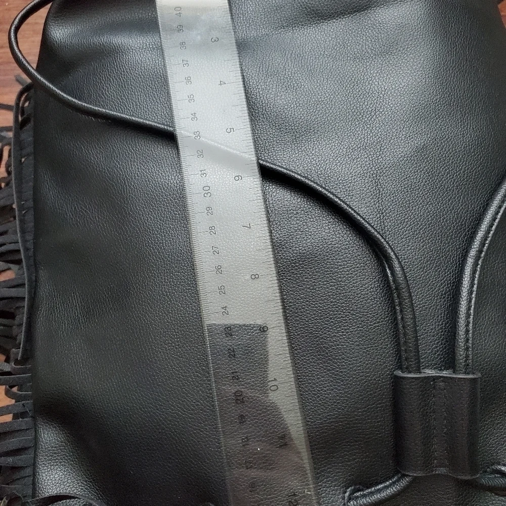 Victoria's Secret Fashion Show Black Leather  Backpack Backstage‎ Bag